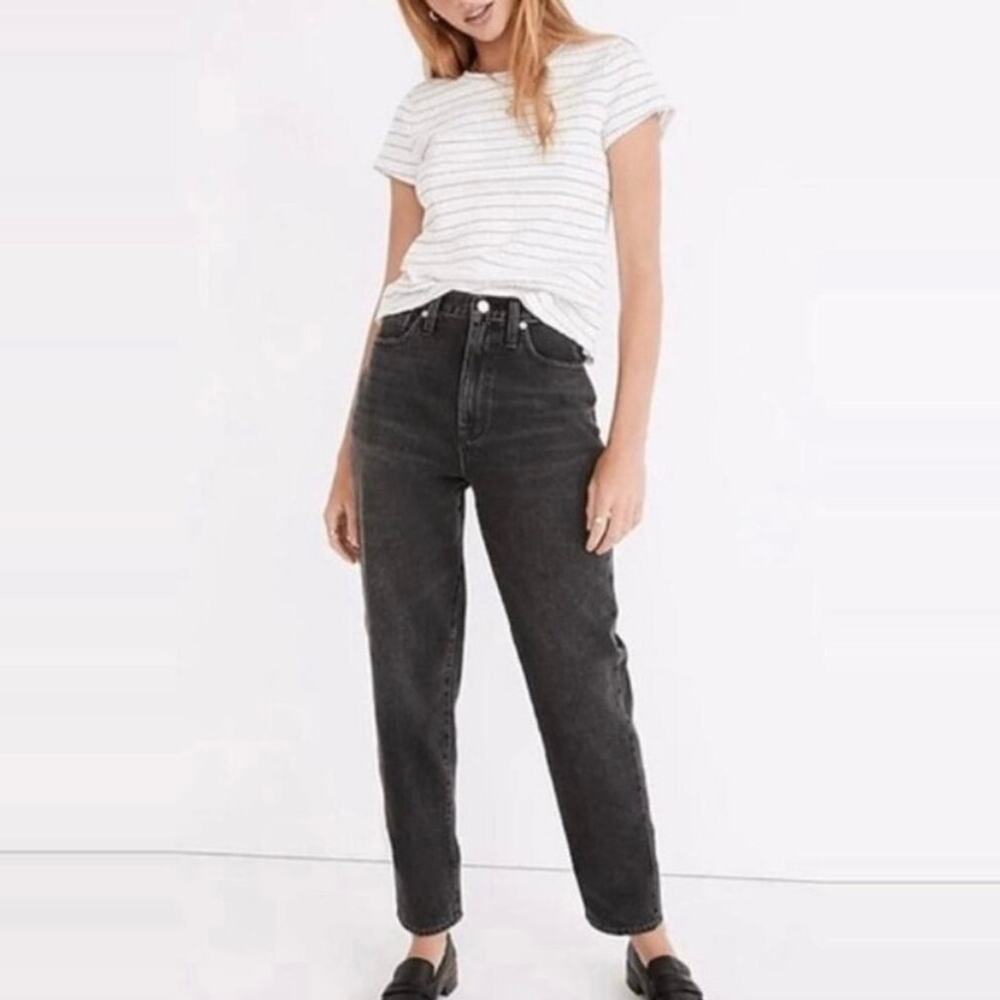 Madewell The Perfect Vintage Jean size 26 Lunar Washed Black Denim Mom Jeans
